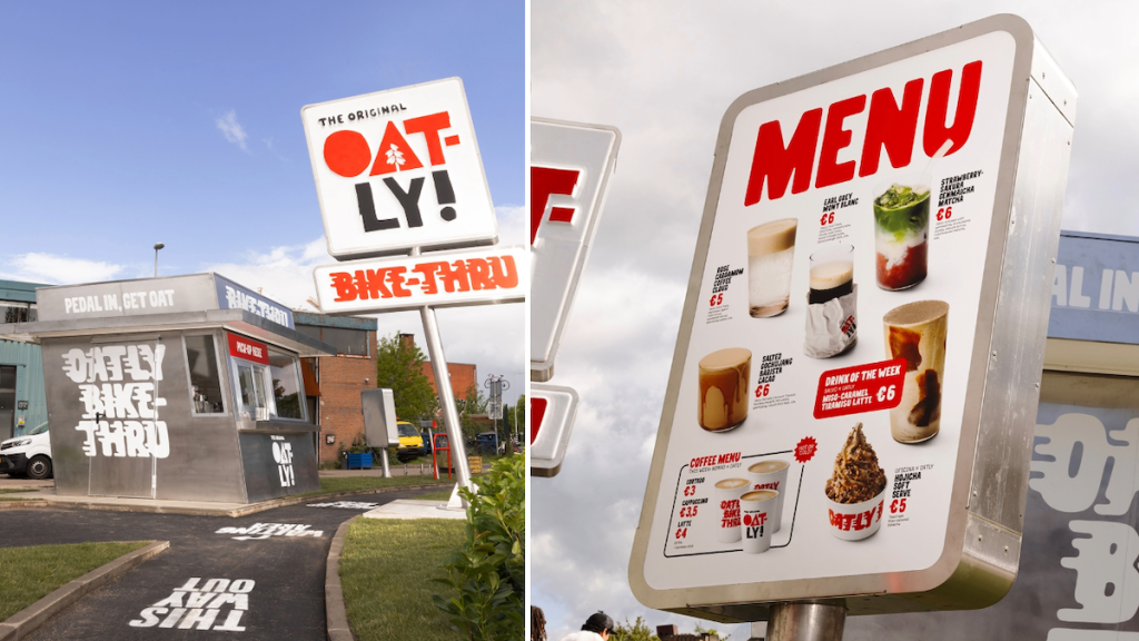 Oatly autoservicio en bicicleta